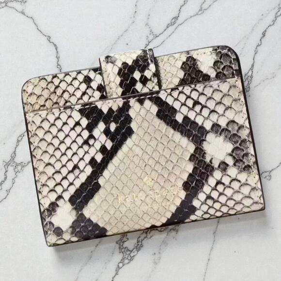 Kate Spade Phoebe Snake Embossed Leather Small Card Holder KF542 - Picture 2 of 3